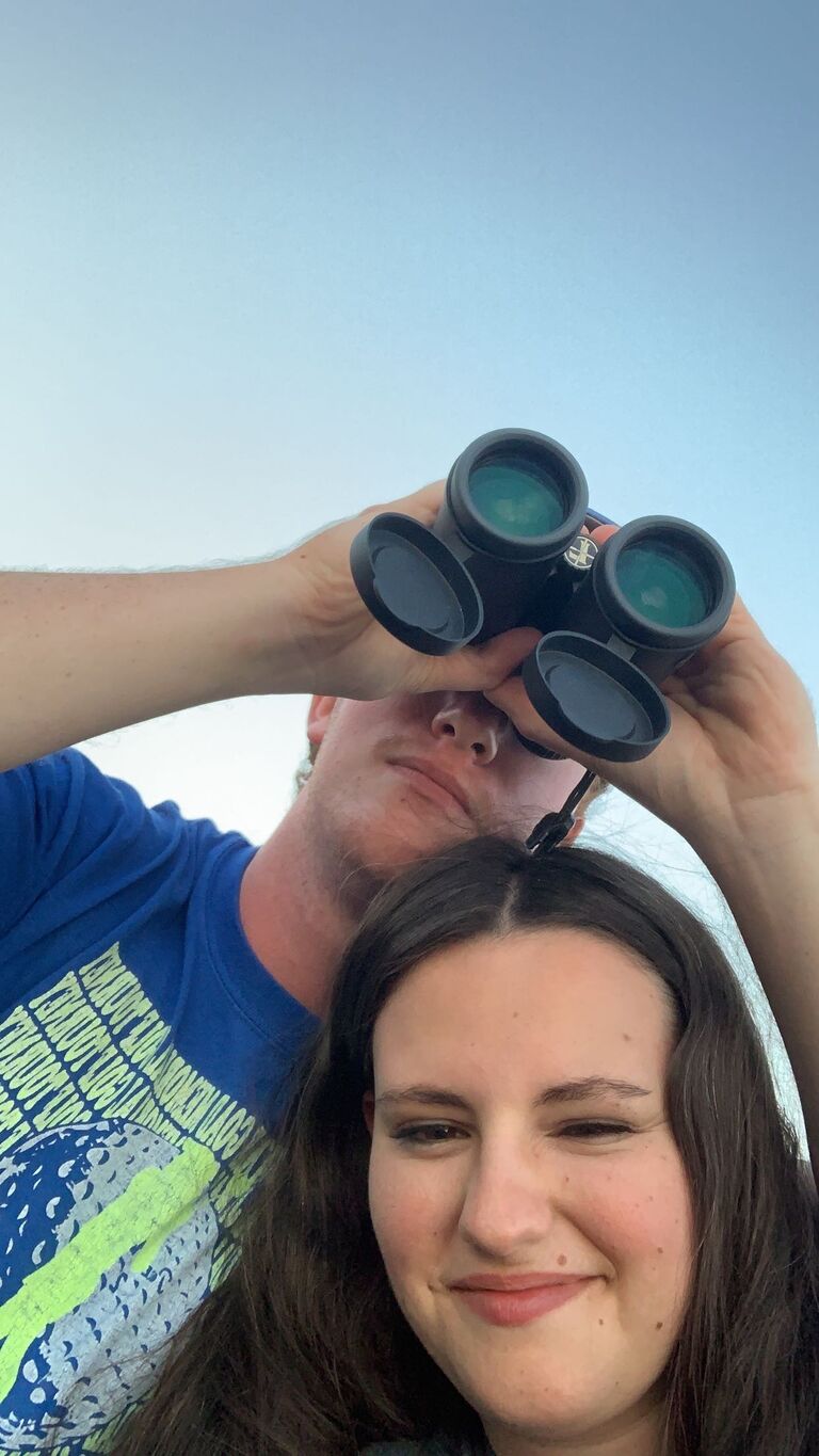 Kinley has learned a lot about hunting... and binoculars.