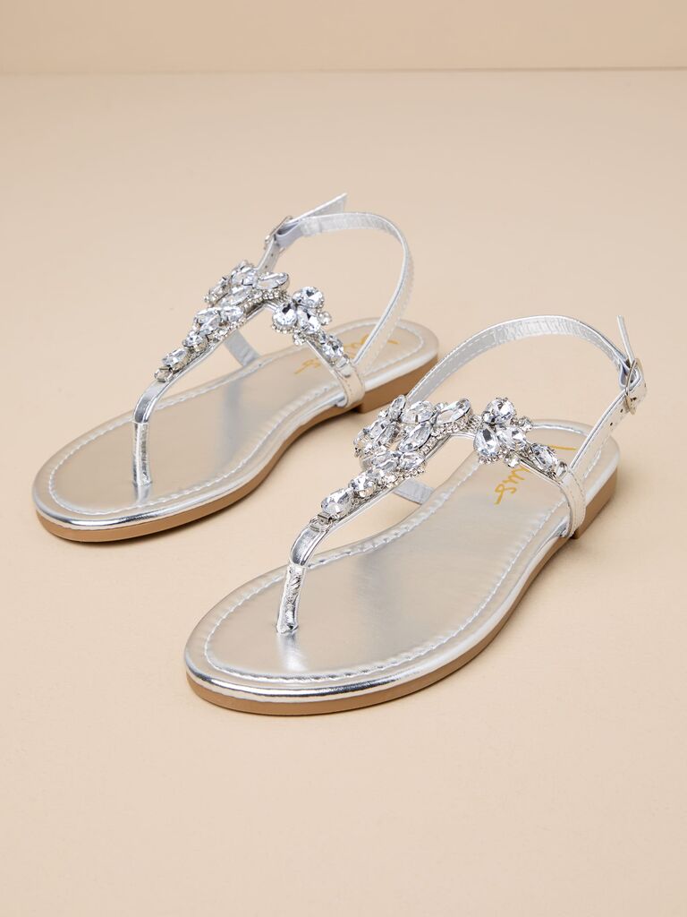 Silver flip flops for wedding online