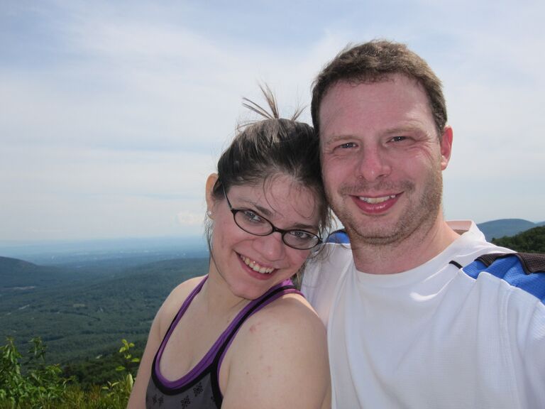 Dan asked for Sarah's number but she would only give him her e-mail address...

Despite this he pursued her and a year later they celebrated the anniversary of their meeting by hiking Prospect Mountain together