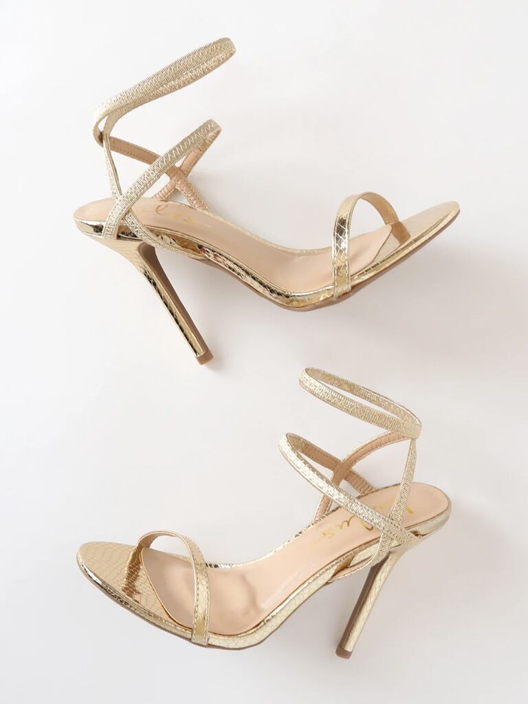 gold bridesmaid heels