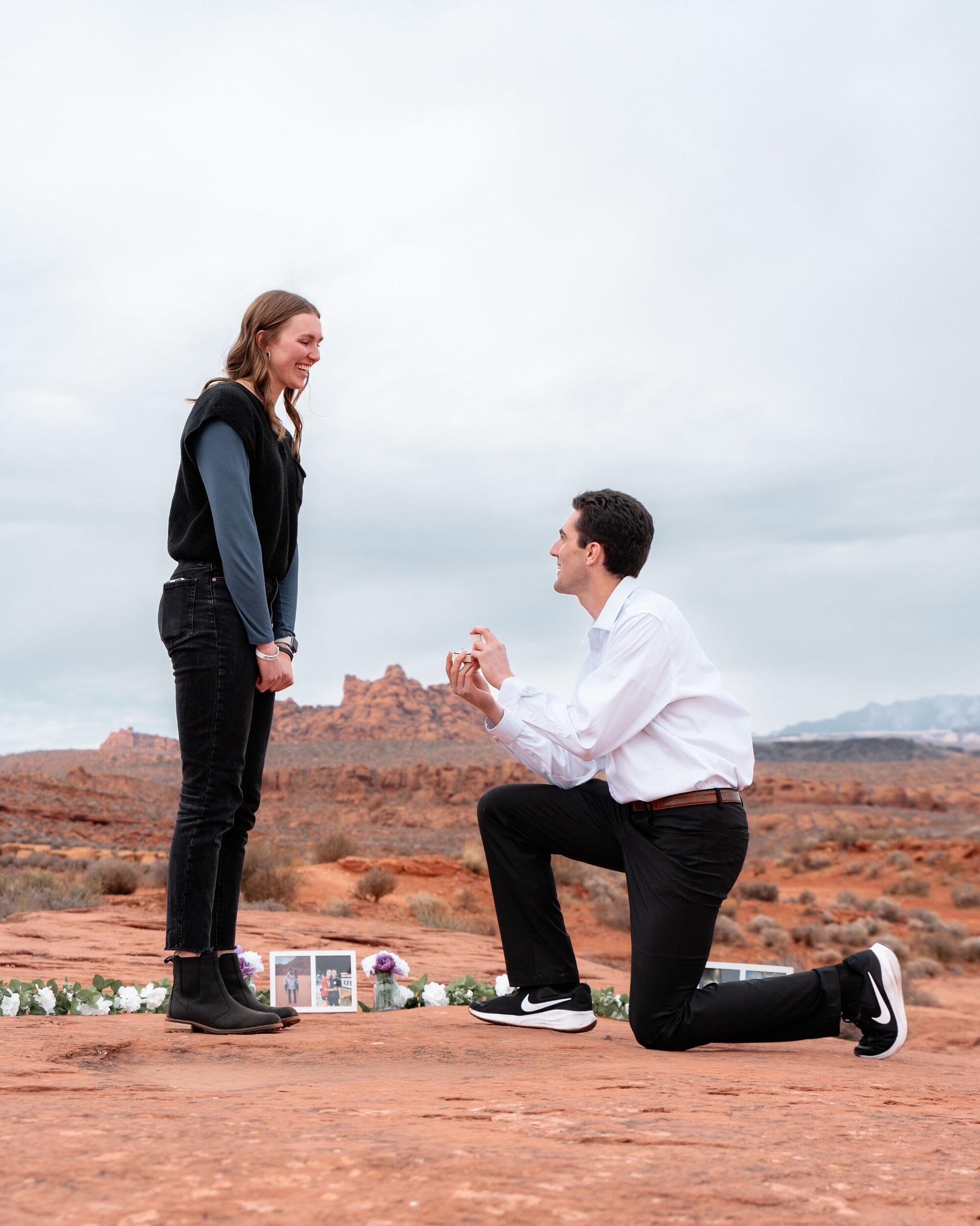 Josh sent Sadie on a hunt around town to all of our special places before ending at the perfect proposal site. He asked her to marry him and of course she said yes! 