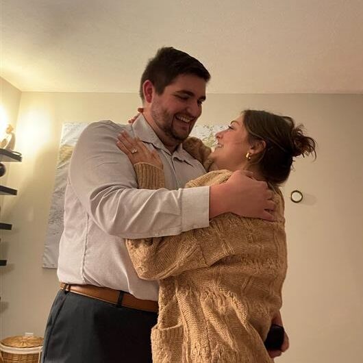 After one year of domestic bliss, Matthew planned the perfect intimate proposal in our living room on March 23, 2023.