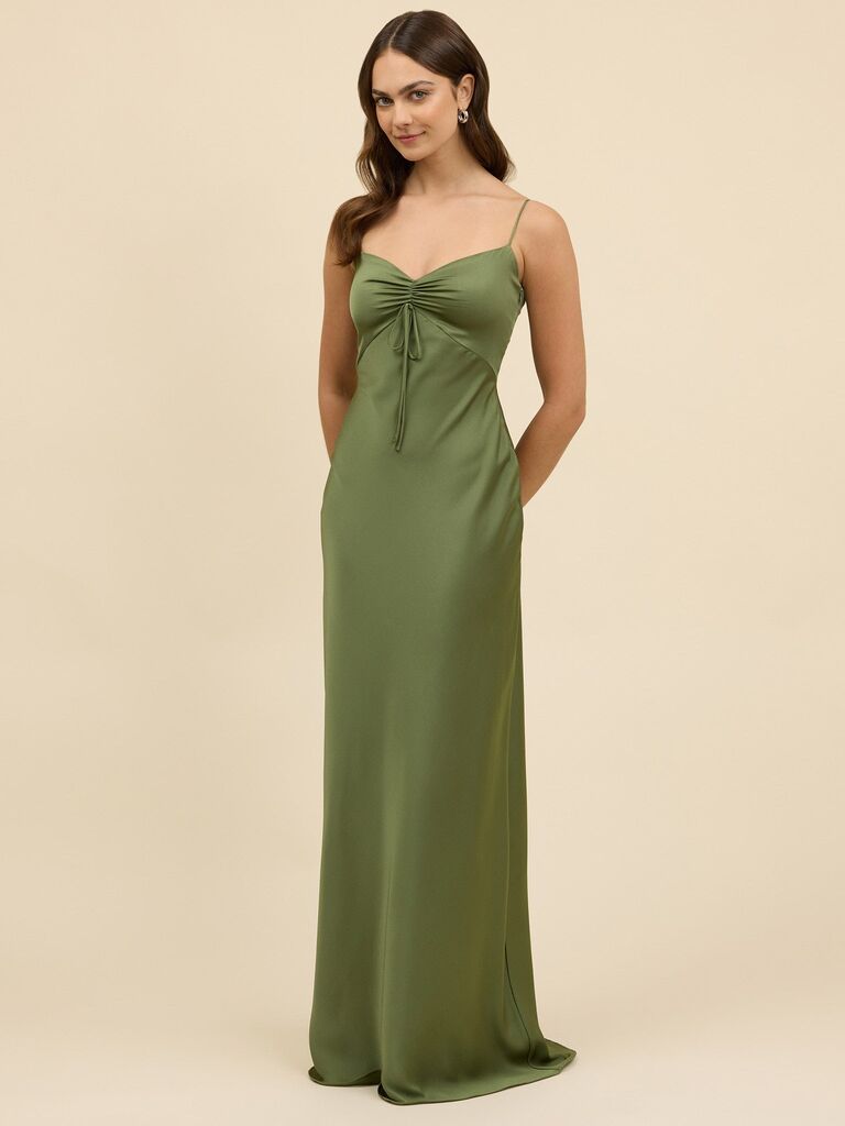 Park & Fifth olive green bridesmaid dress