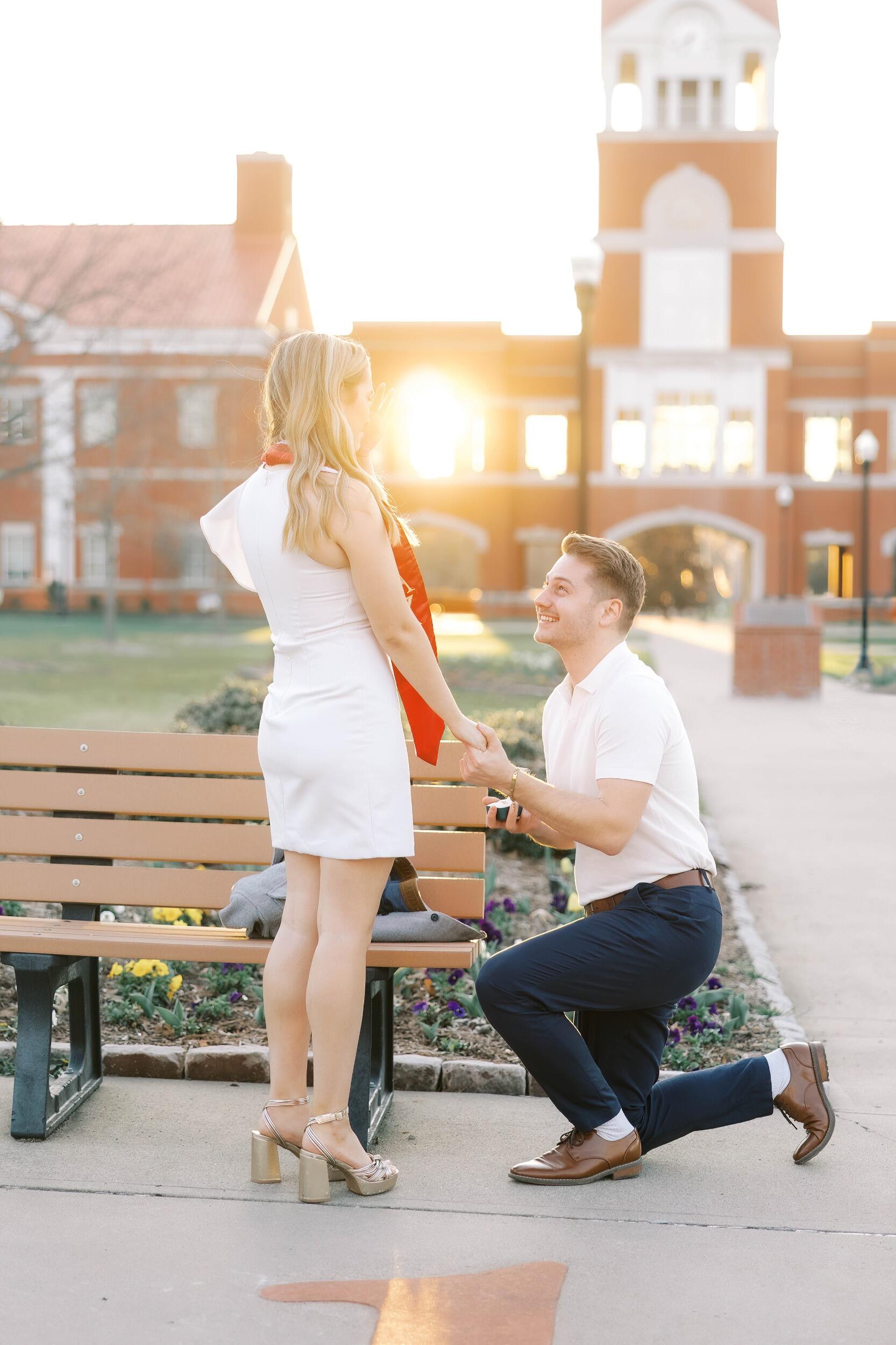 A day they will never forget! Aaron proposed to Hanan during her graduation photos- the sweetest surprise!