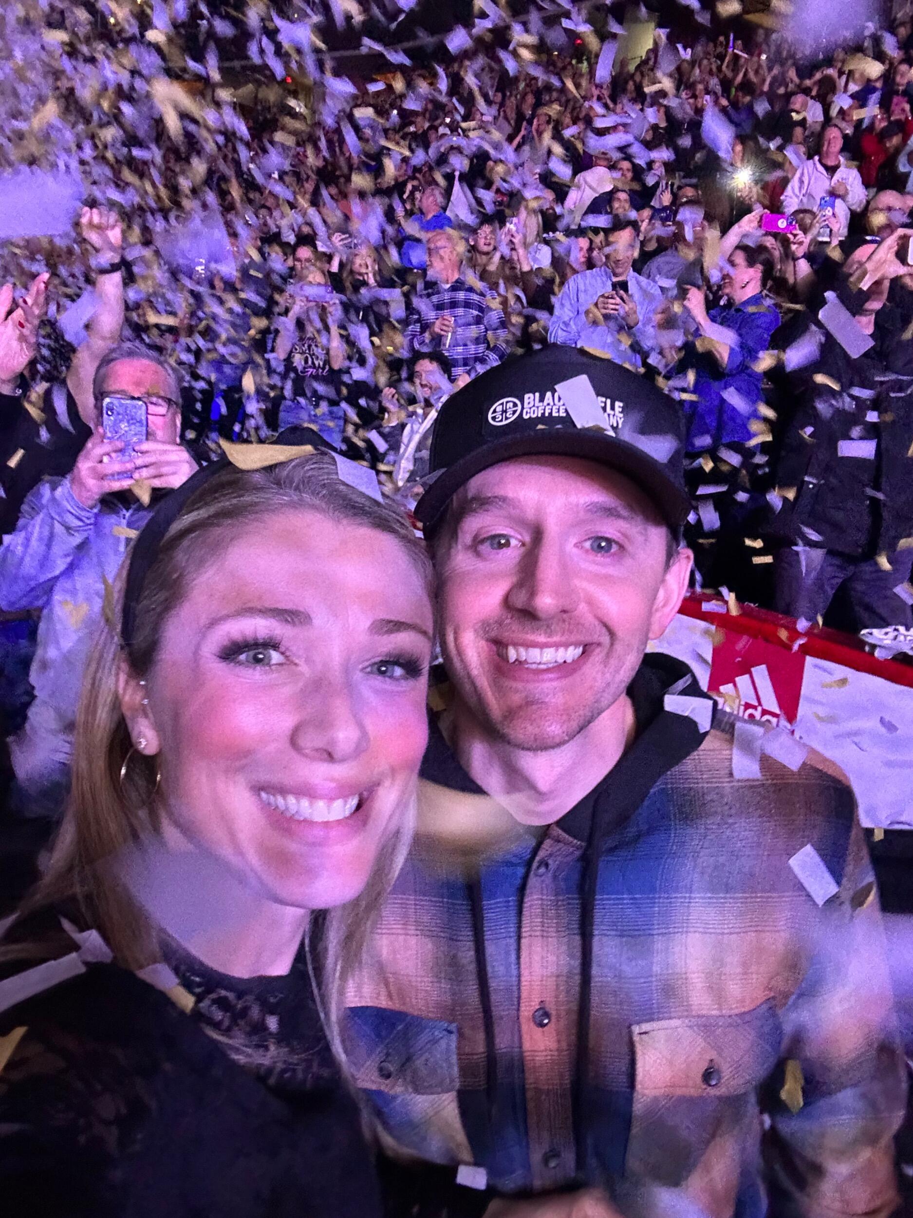 Journey concert! Floor seats and Greg touched the Caps ice. 