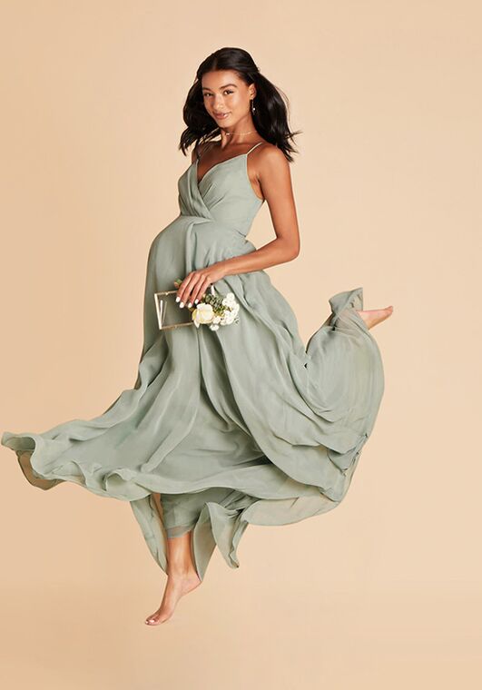 keisha maxi bridesmaid dress - matte sage reviews Keisha Cowl Neck Maxi Bridesmaid Dress main image 1