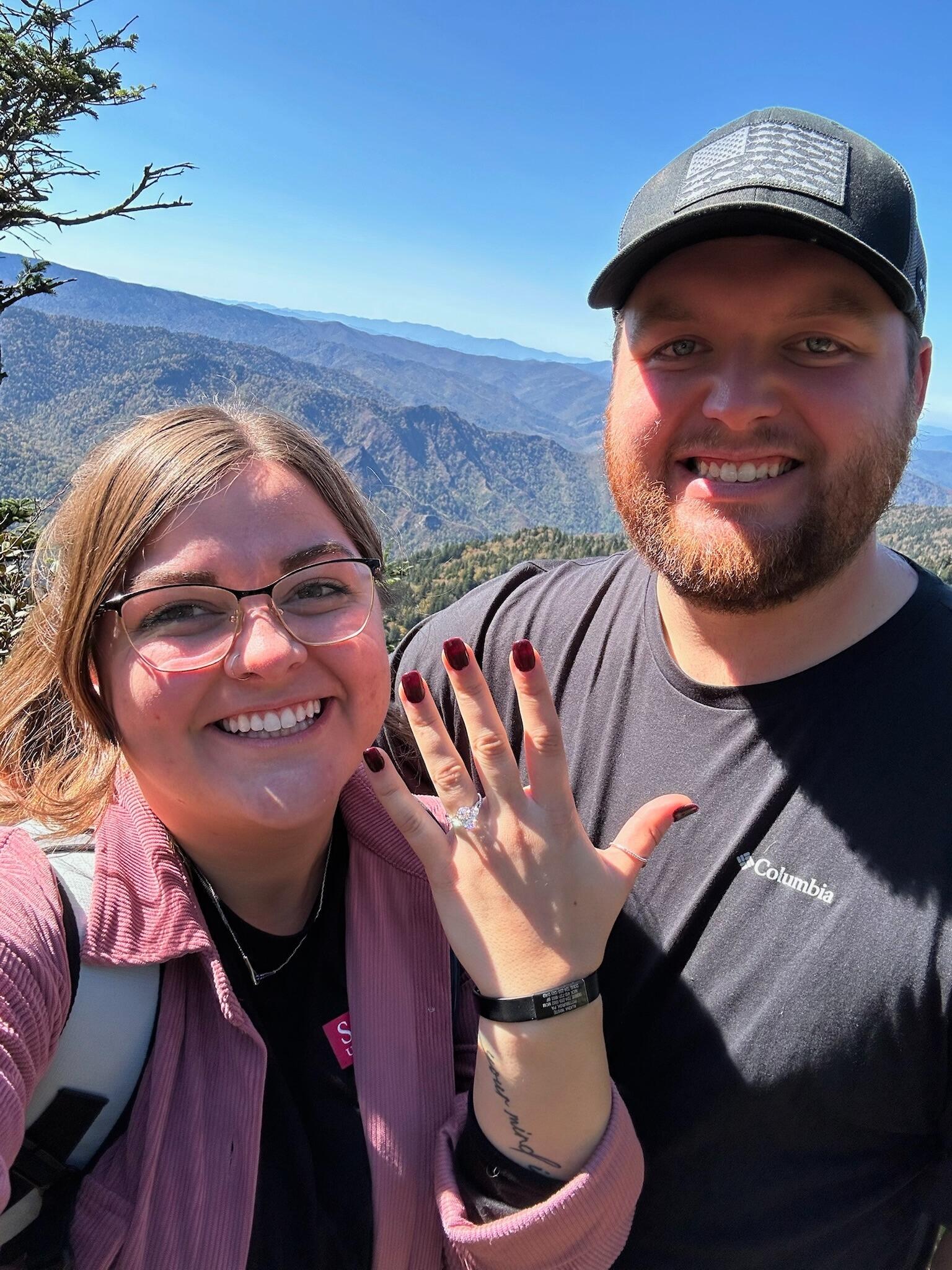 ...and ended the hike as fianceés!!!
