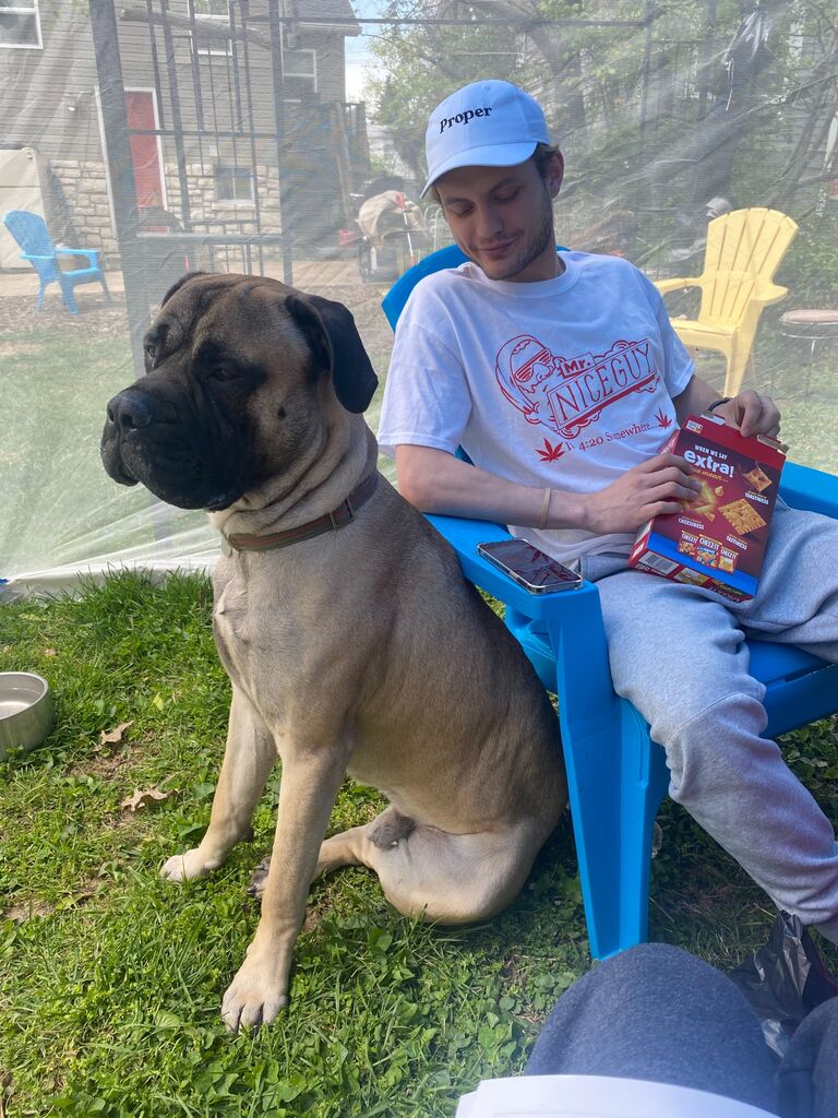 Post Pandemic: Hades was three years old and ready to mingle! This pandemic puppy could not hold back his excitement in public around so many people! It was something he had to work on! Alissa and Corey could not have found a better pup to grow with.