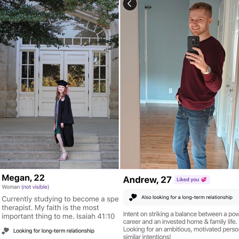 Megan and Andrew first matched on Facebook dating in November 2022. 