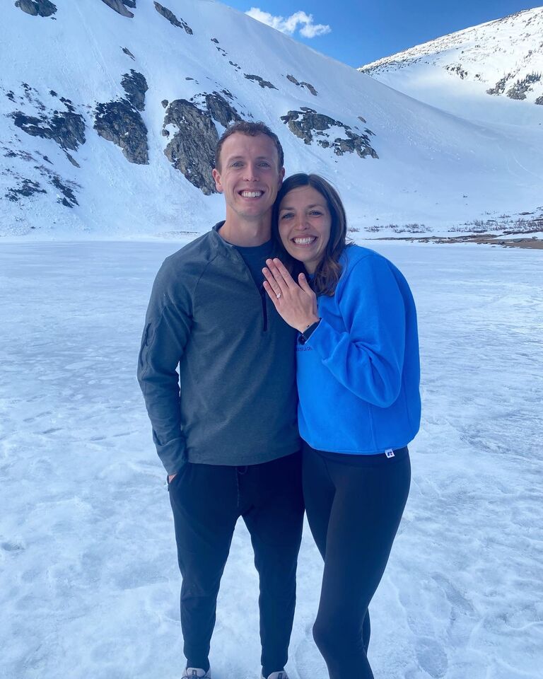 Jake proposed at St. Mary's Glacier, the location of their first ever hike together in Colorado
