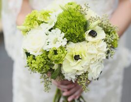 Modern anemone bridal bouquet