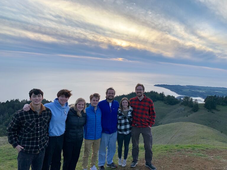 Enjoying the winter rays in California with Chris's family.