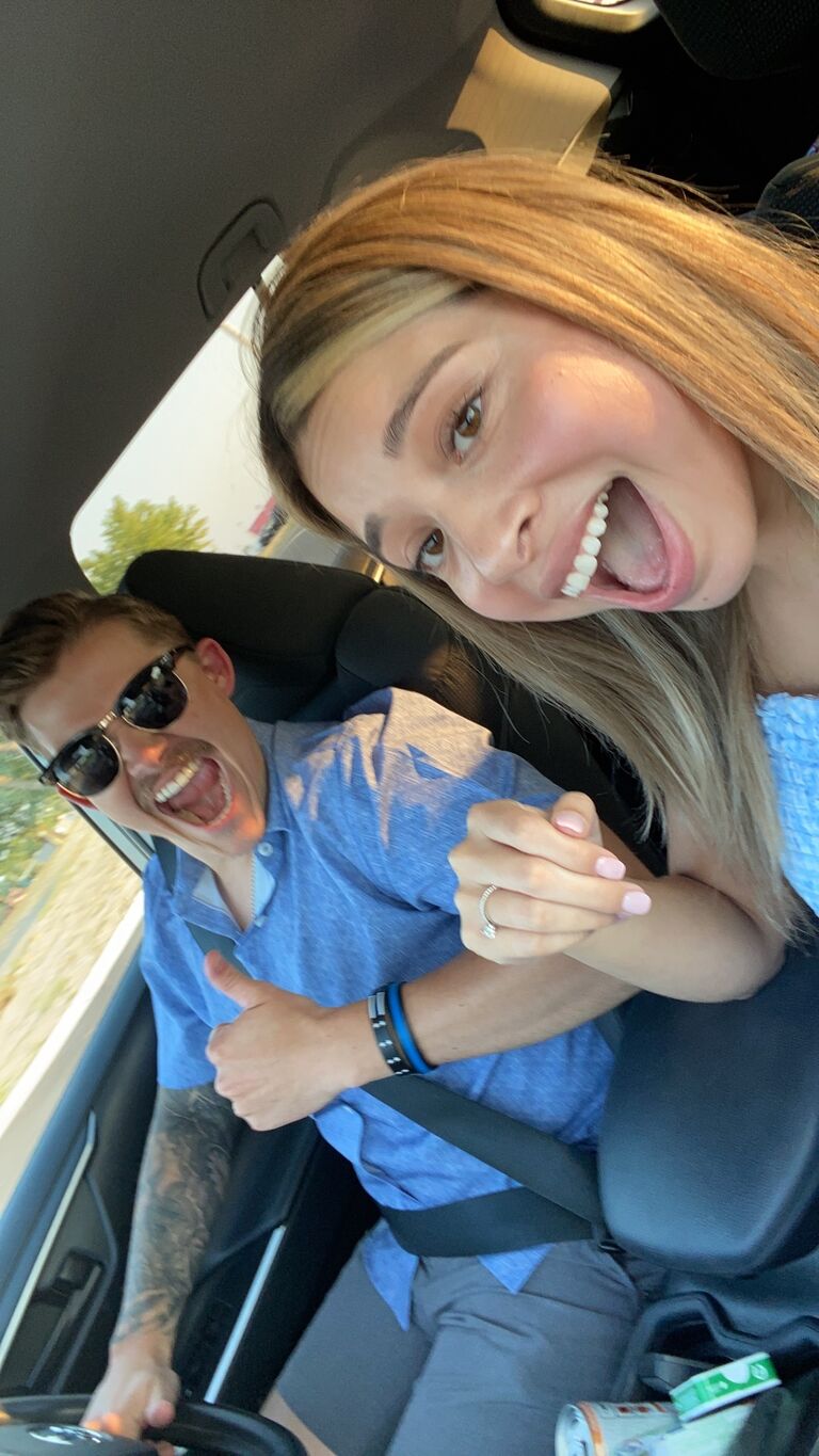 Right after Gunnar proposed! Annette still in shock, and Gunnar feeling great.