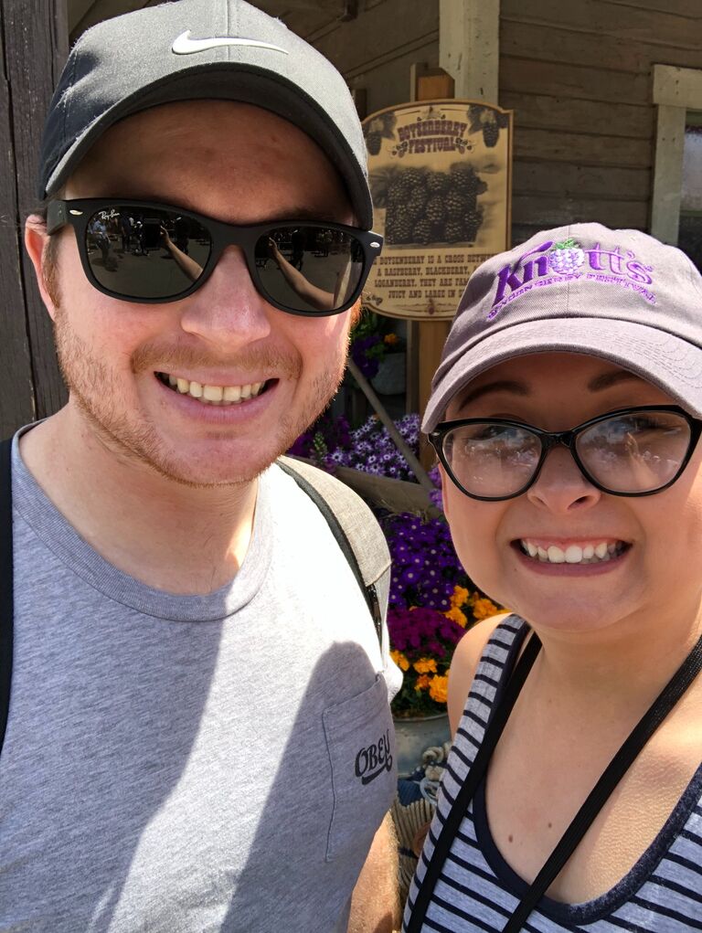 We had moved in together in November of 2018 and started little adventures together like the Knott's Boysenberry Festival 