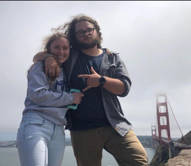 Us at the Golden Gate Bridge in San Francisco,  California, on our road trip in August 2019. 