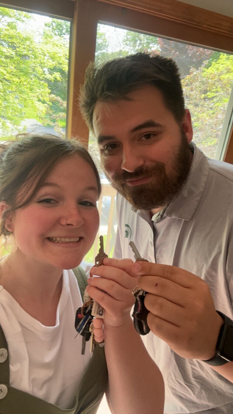 We moved into our first place together! Morgan searched online for days and the first time Jake looks, he found the apartment of their dreams. 