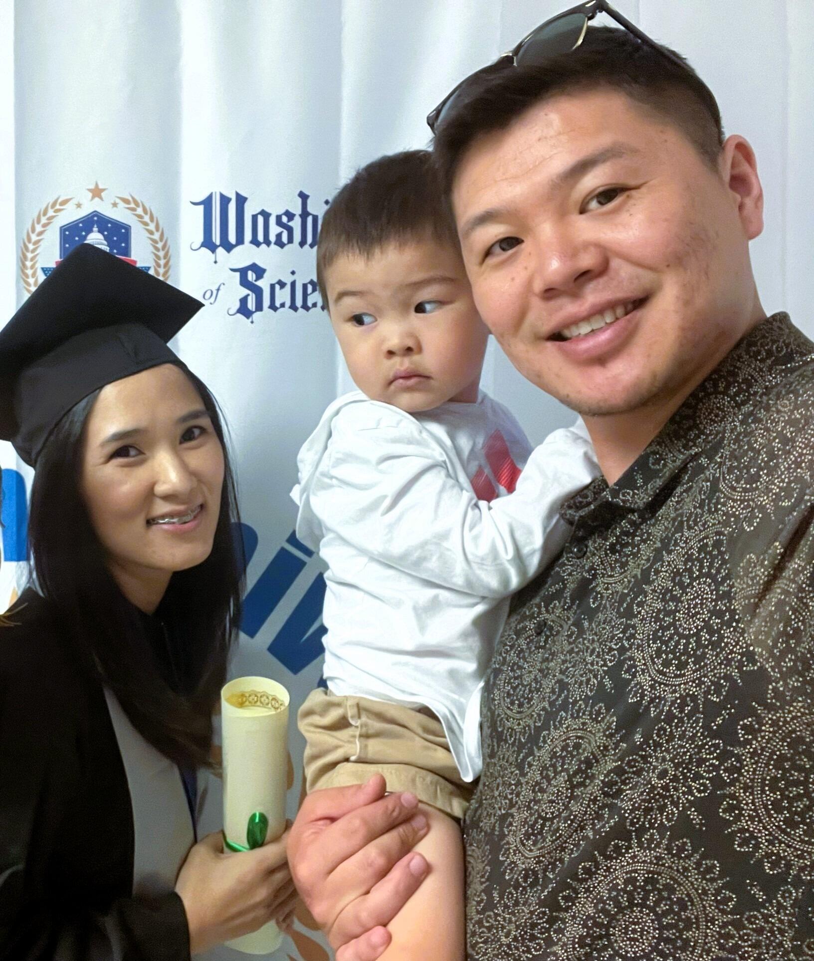 Super MOM is graduating successfully! Even during a pregnancy and taking care of her son, she did earn her Degree in Finance. 