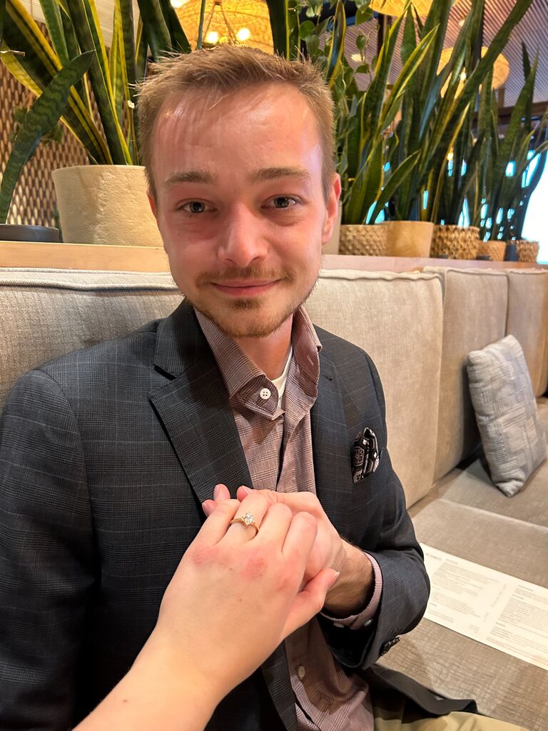Cecilia's favorite picture to show off her fiance and the ring