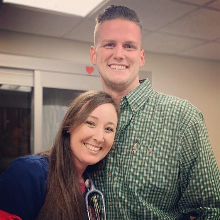 2 days after our first date. Coffee run to the hospital