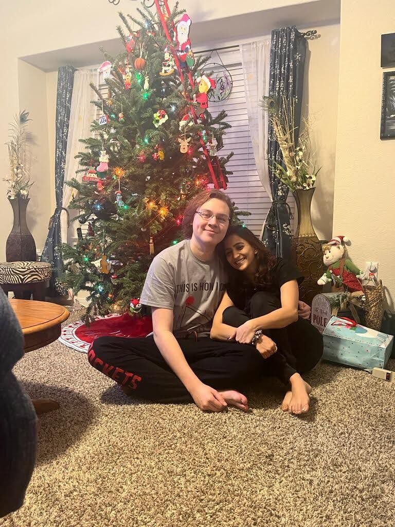 Nive's first family Christmas at Kevin's parents' house in Texas.