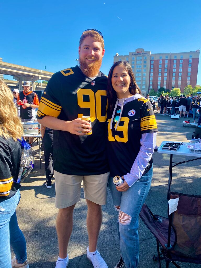 Allison's first Steelers game.