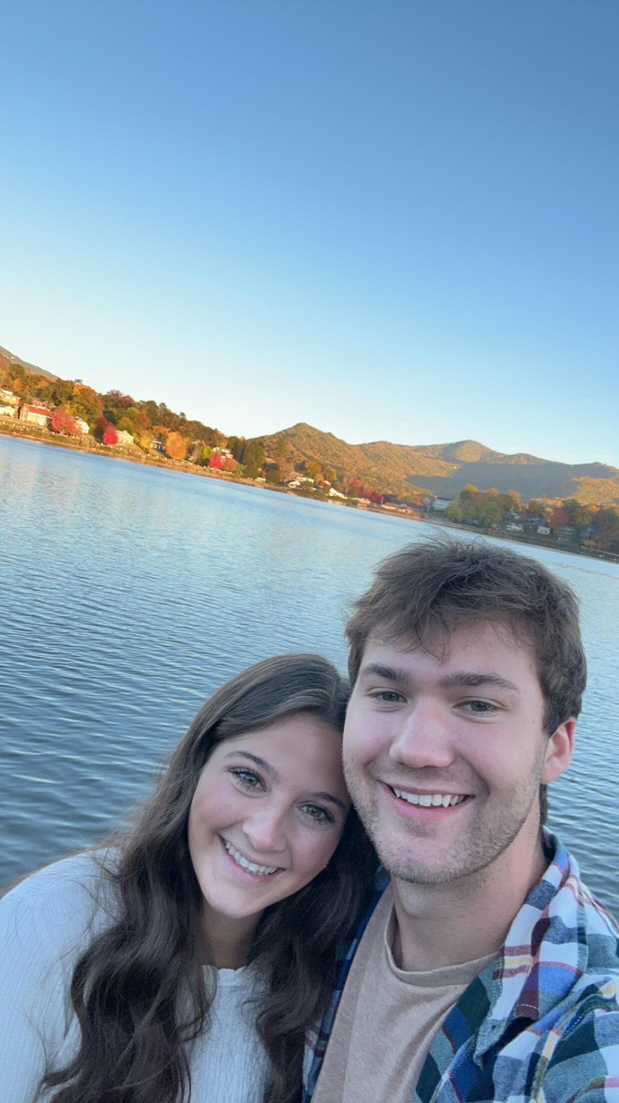 In October, after months of FaceTiming, Daniel decided to take a leap of faith and ask Reagan on a date! She had a wedding in Asheville so he drove to her and planned a day of church, lunch, and hiking the Sunday after, where they agreed to start dating long distance.