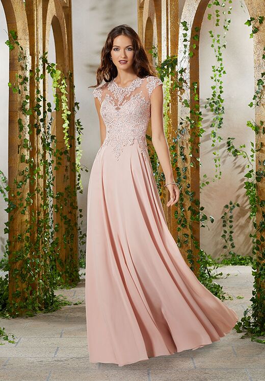 light pink mother of the bride dress