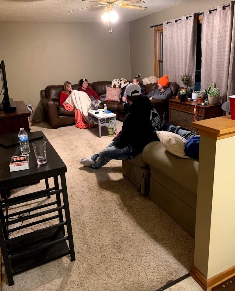 Hanging in the Boyden house after moving all day