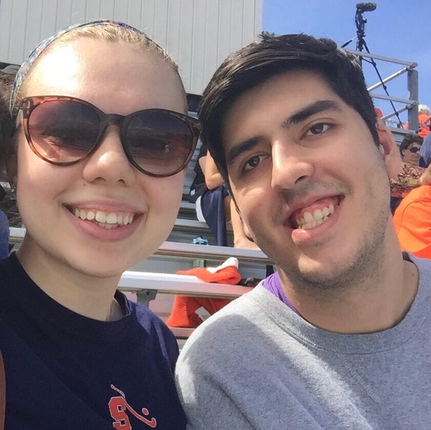 Cheering on Syracuse at one of the many field hockey games we’ve attended together.
