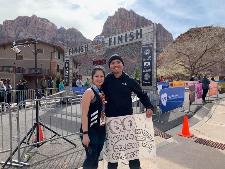 Supporting Gerlene on her Half Marathon at Zion.