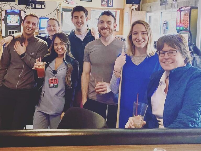 We first started to get to know each other through working at ROPH's ER. After working overnight, all the night shifters would go to the bar or what we called "Church" lol 