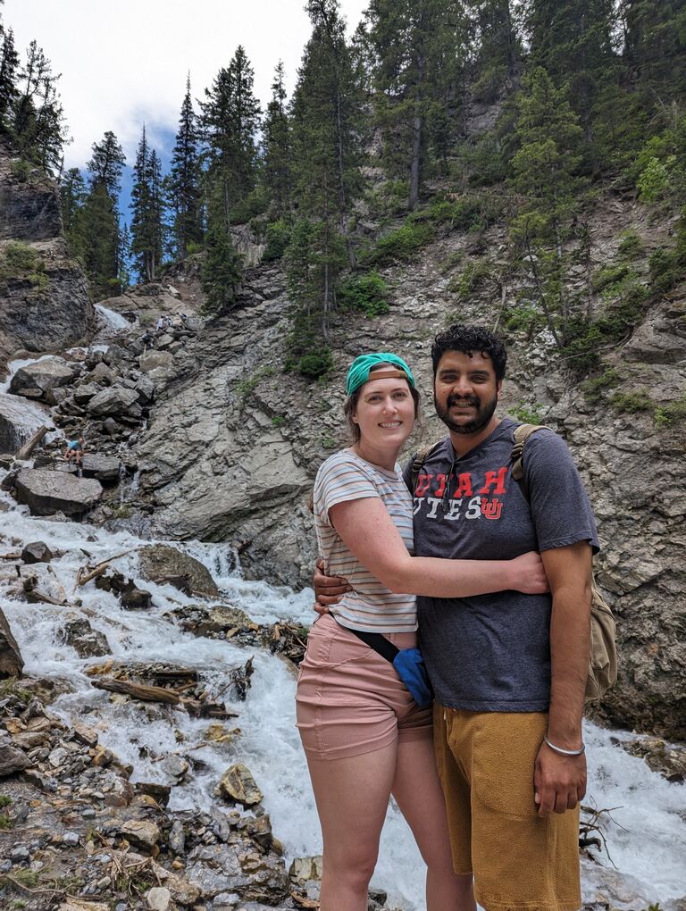 Hike to Donut Falls. Raminder made a log bridge and almost fell in the river but we had fun anyway.