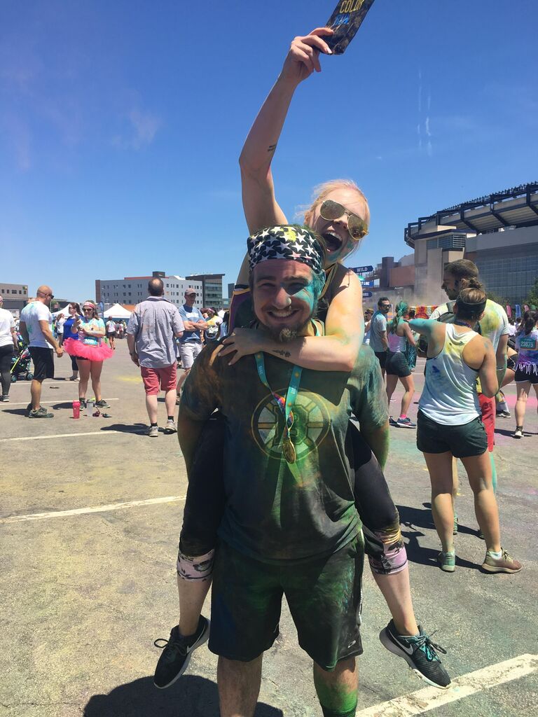 Our first of many, many road races!