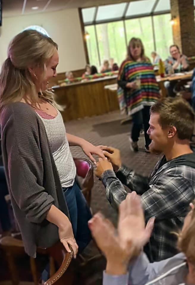 The Proposal-

On  Jordan's birthday, Alex got down on one knee and proposed in front of their close family and friends in River Falls, WI.