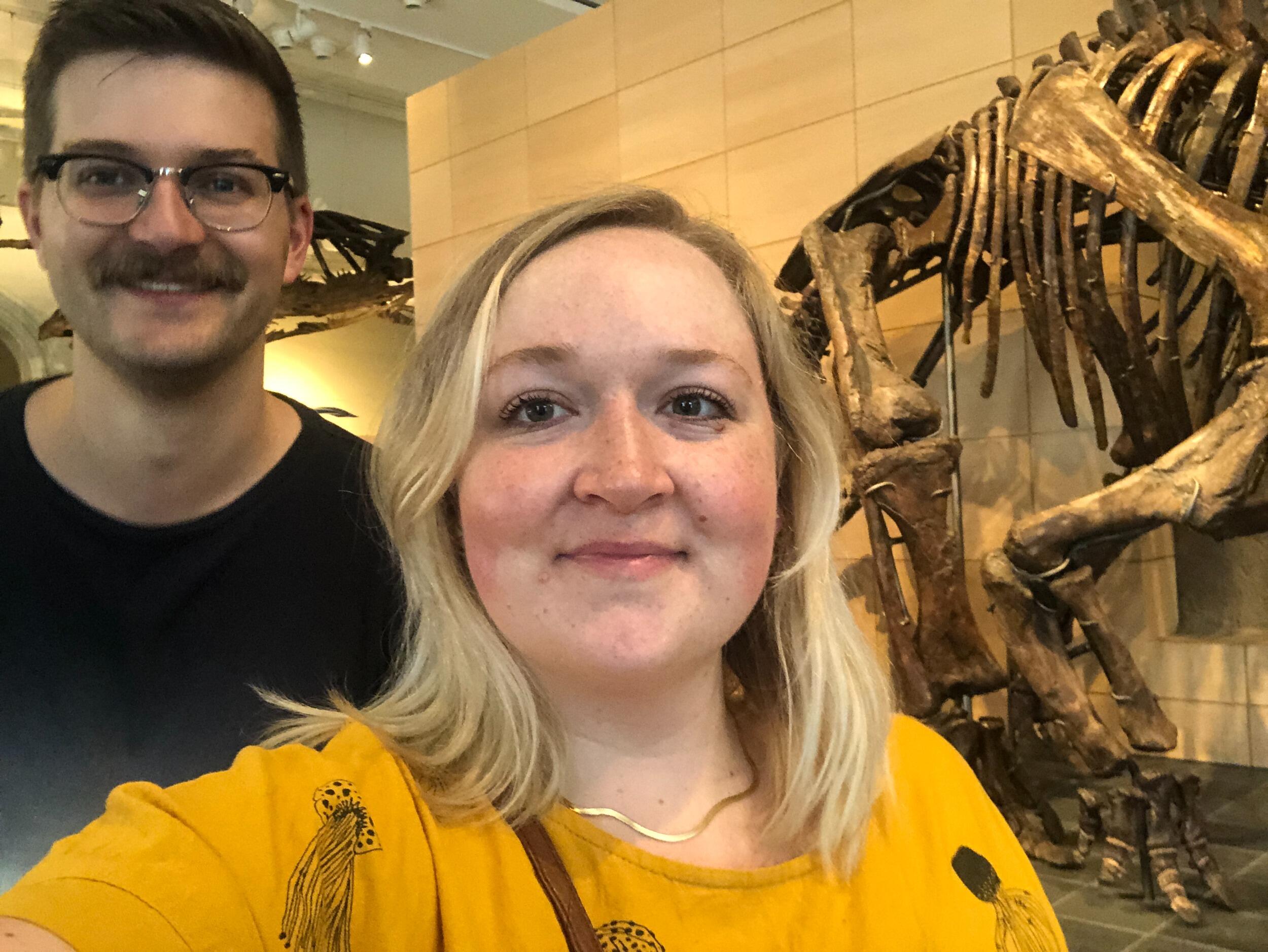 Visiting the Natural History Museum in Ottawa.