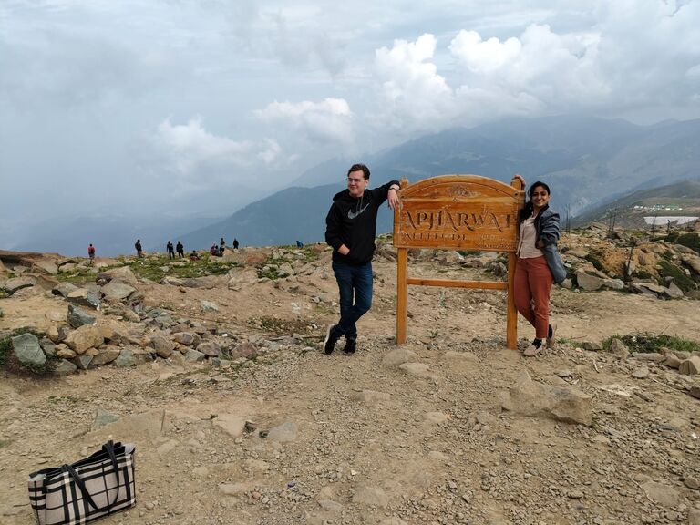 Kevin needed to catch his breath at the top of this mountain in Sonamarg, Kashmir.