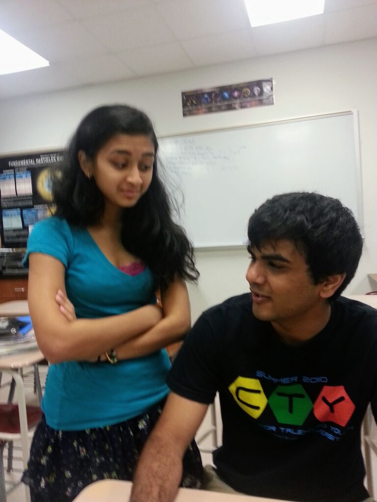 Shalin and I first started dating in high school! Here is us in our physics class :)
