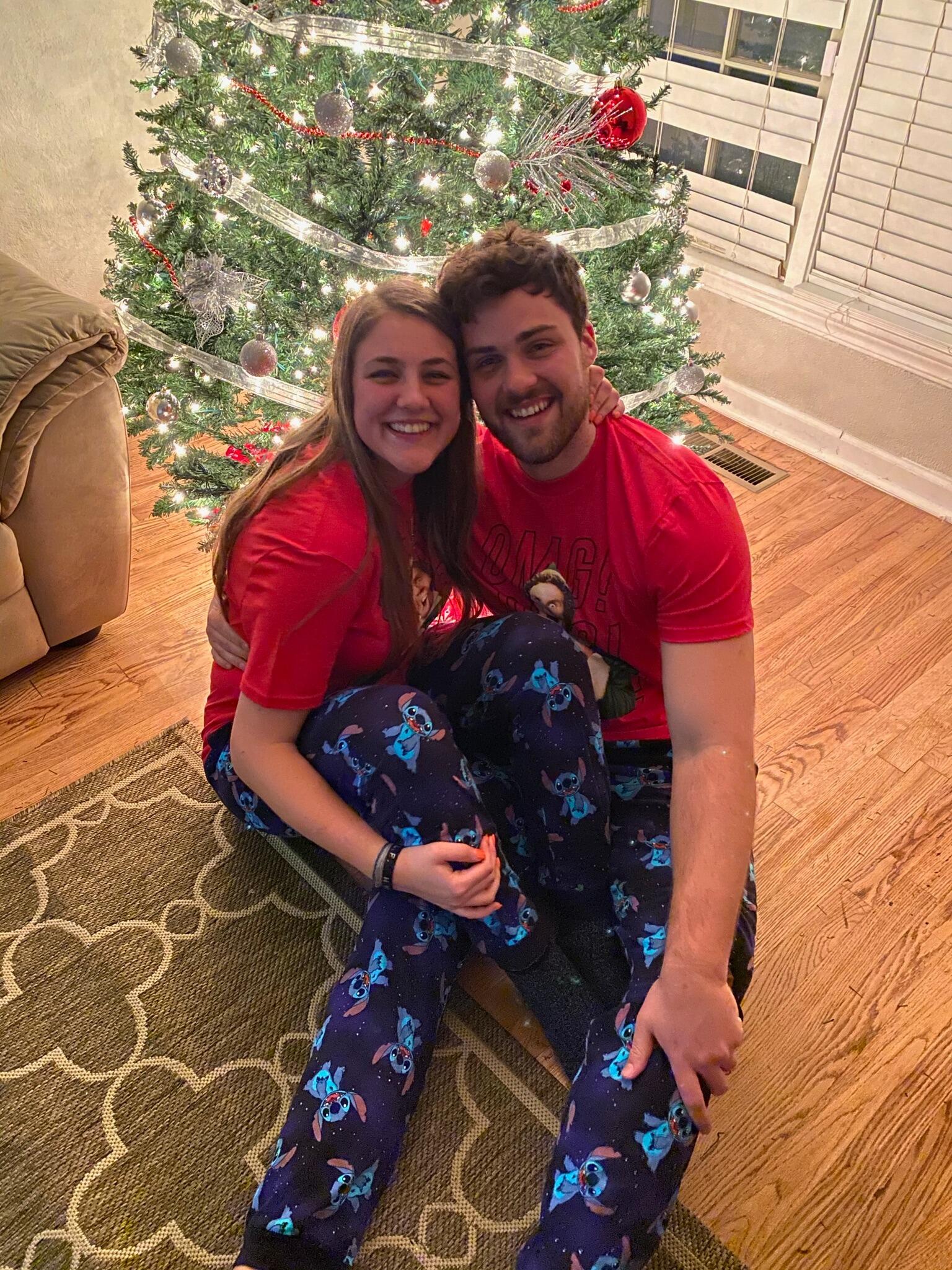 We started our first few Christmas traditions! Decorating the tree, looking at Christmas lights, and making Christmas cookies in matching pajamas of course.