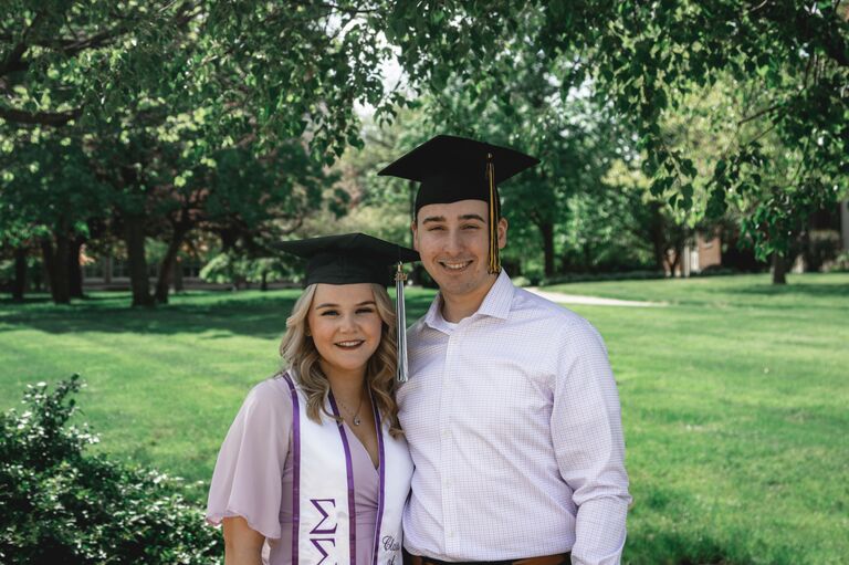 Both graduated college and moved into their first apartment together!