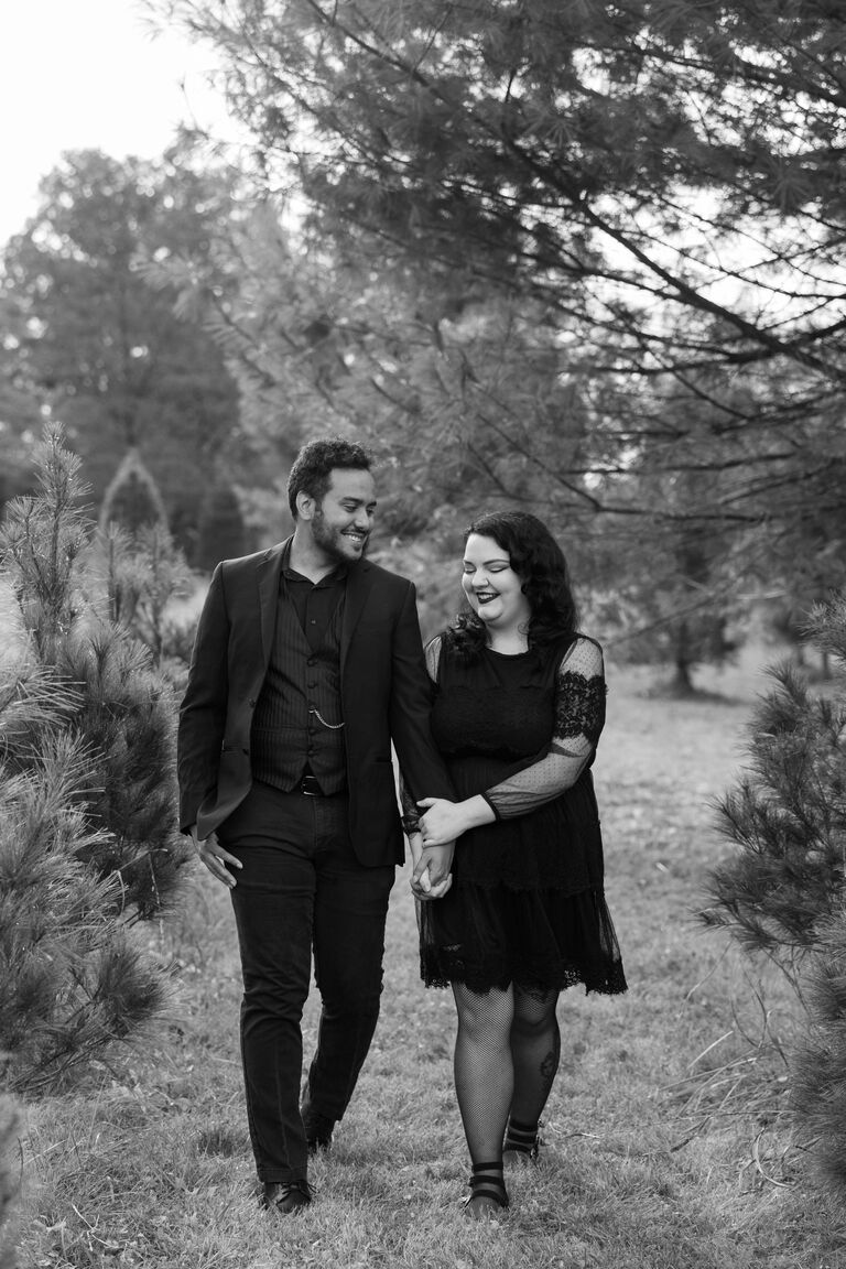 3.5 years dating, 6 months engaged. Our 4th tree farm mini with Michelle. 