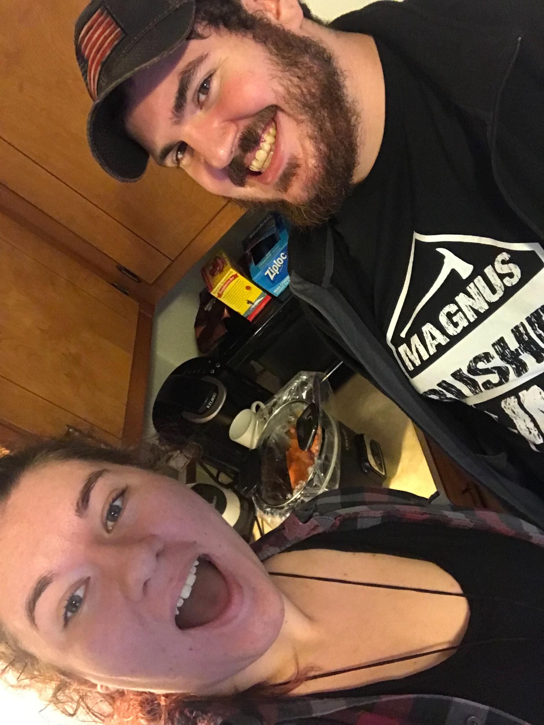 A.J. taught Kat how to use her new Slow Cooker that she got for Christmas. Kat was so excited that she had to document it and send it to her mom.