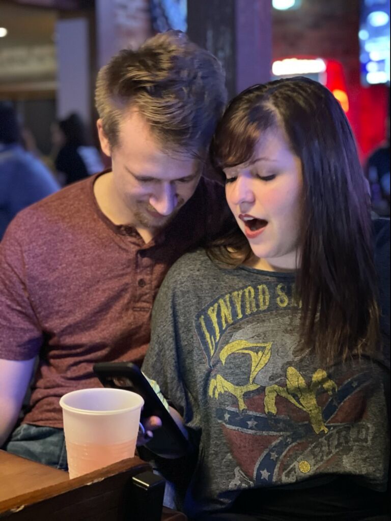 After nearly two years of seeing each other on social media, Beth's brother randomly meeting Patrick and trying to talk her up (or rather begging...), Megan got Beth back up to Turf for another karaoke Wednesday. Patrick re-introduced himself by slamming the bar and saying "BETH! I met your brother."  They exchanged numbers and haven't stopped talking since.