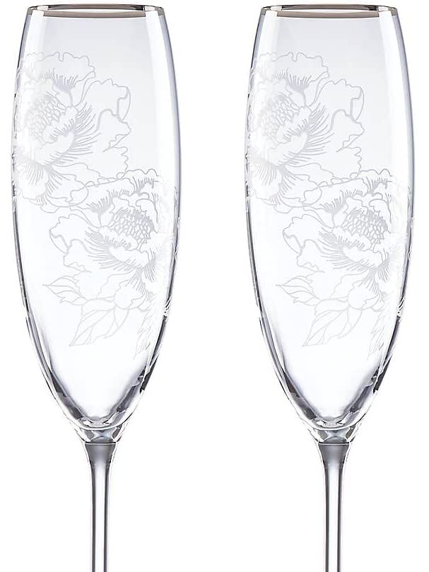 Silver Roses Champagne Flute Set - Decorative for Special Occasions -  Daree's Designs - Darees Designs