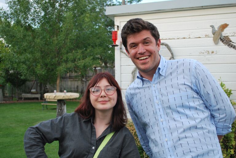 Kenzie and James enjoying a backyard bbq in Idaho