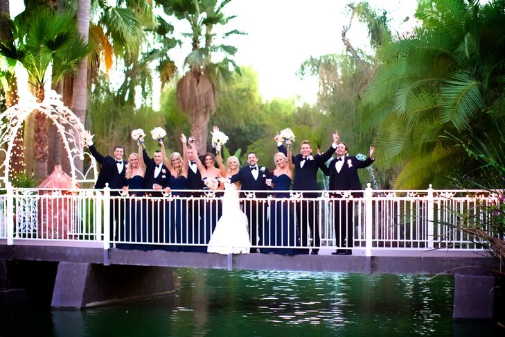 black and navy wedding party