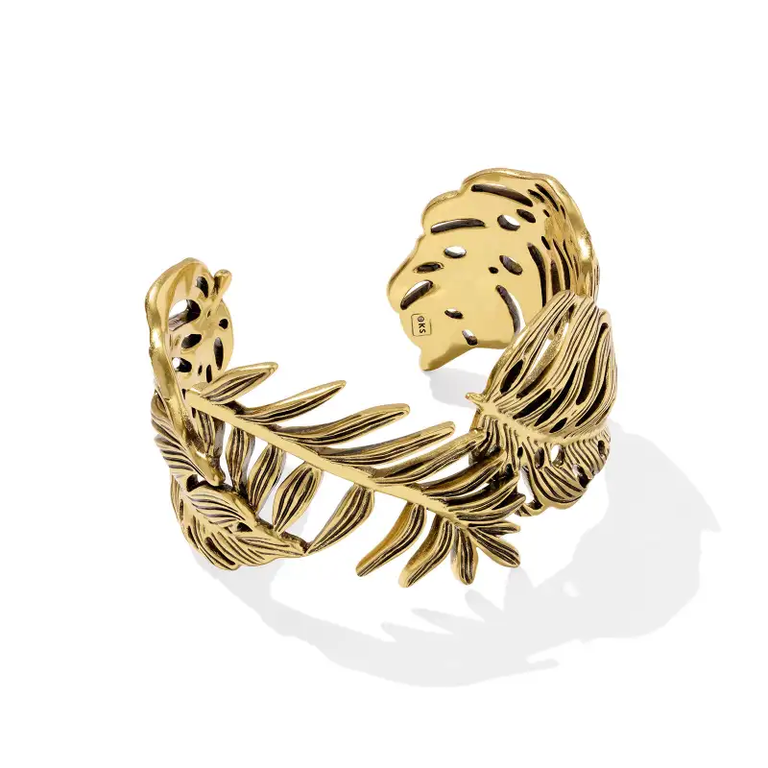 palm leaf-inspired cuff