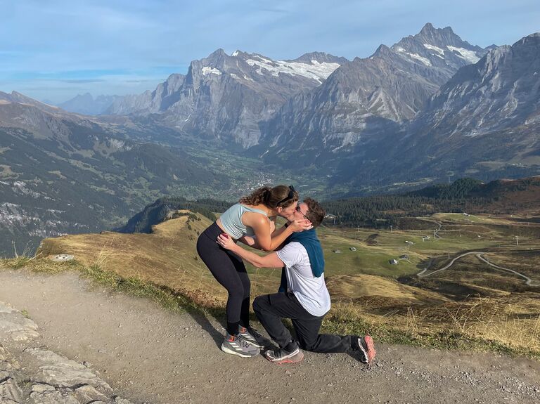 He asked, and I said yes in Lauterbrunnen, Switzerland!