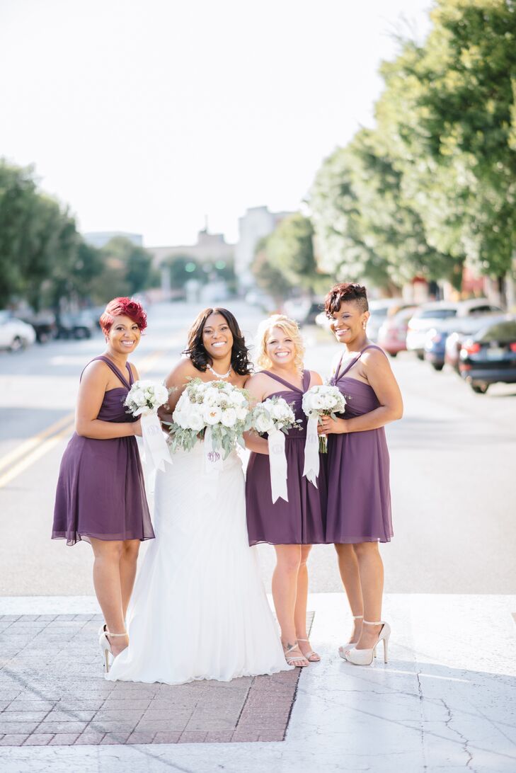 short plum bridesmaid dresses