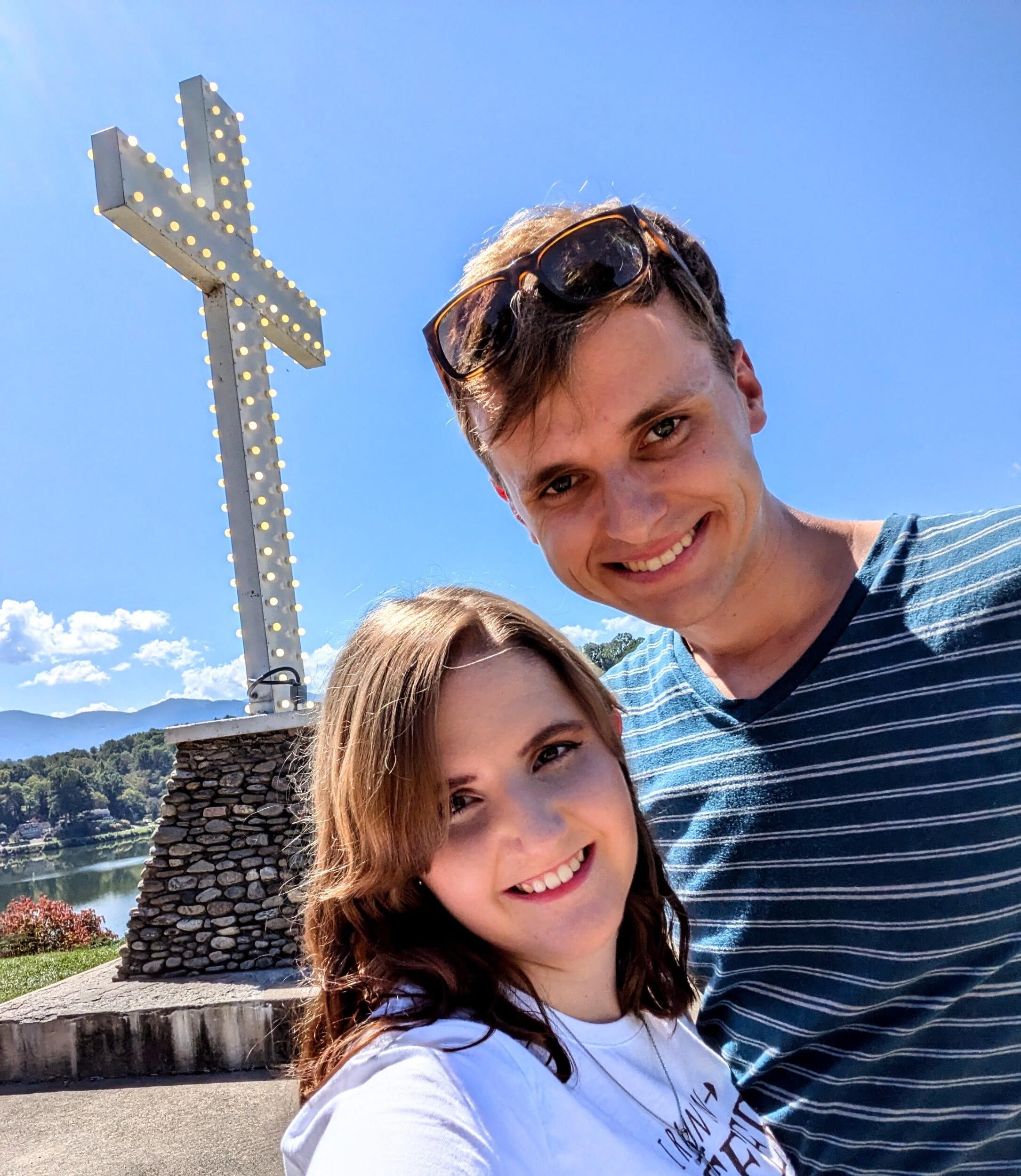 At Lake Junaluska, Michelle's favorite place on earth. They celebrated their first dating anniversary getting pictures here.
