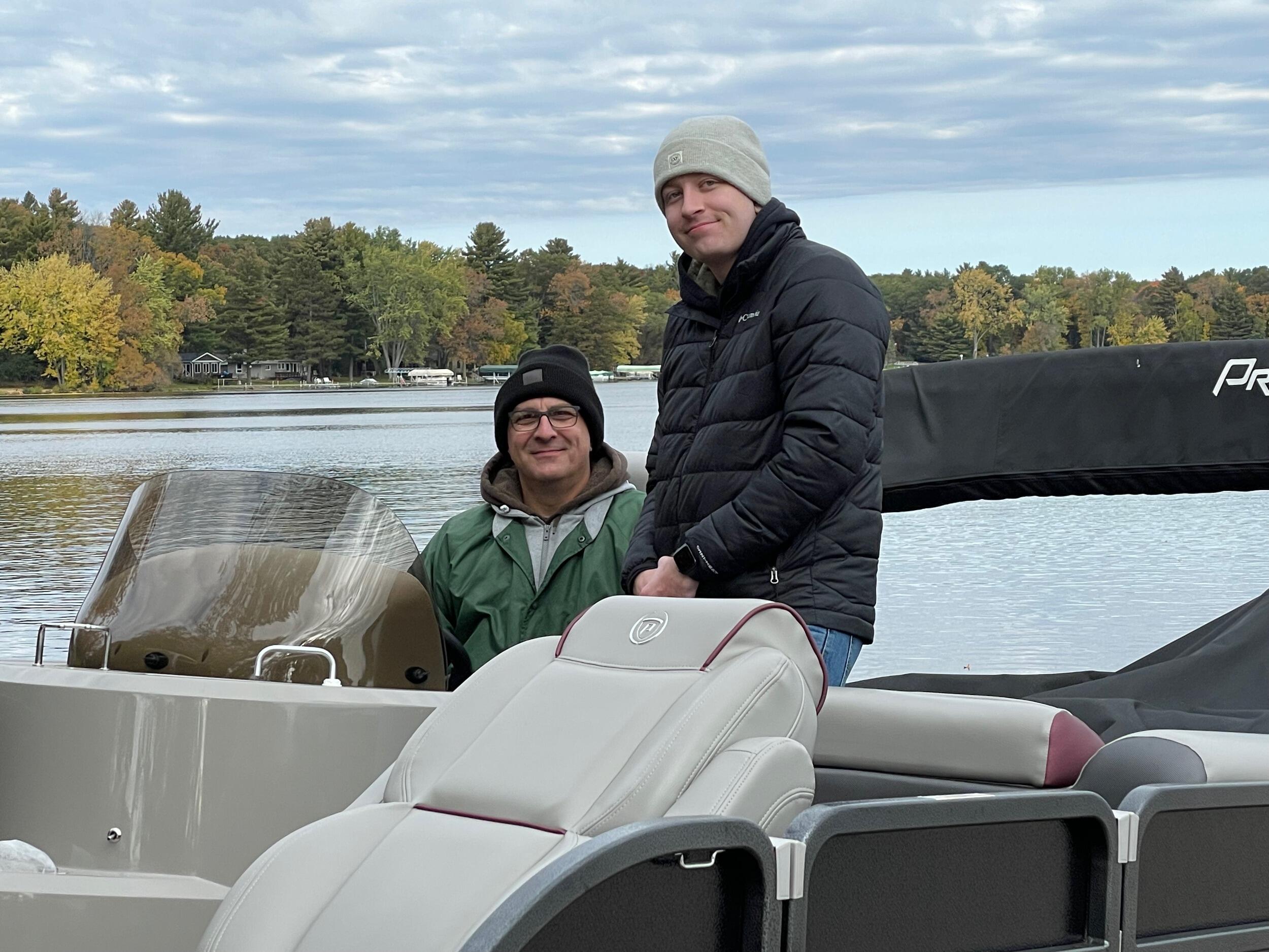 Three year anniversary (Nathan helping his Dad put the boat away for the winter, Bethany was at home)